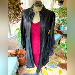 Calvin Klein faux leather trench coat